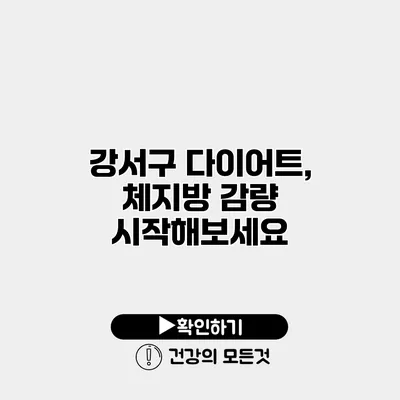 강서구 다이어트, 체지방 감량 시작해보세요