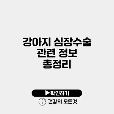 강아지 심장수술 관련 정보 총정리