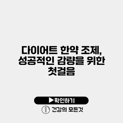 다이어트 한약 조제, 성공적인 감량을 위한 첫걸음