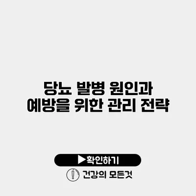 당뇨 발병 원인과 예방을 위한 관리 전략