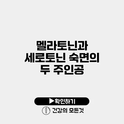 멜라토닌과 세로토닌 숙면의 두 주인공