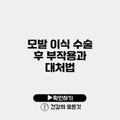 모발 이식 수술 후 부작용과 대처법