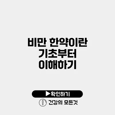 비만 한약이란? 기초부터 이해하기