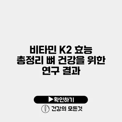 비타민 K2 효능 총정리 뼈 건강을 위한 연구 결과