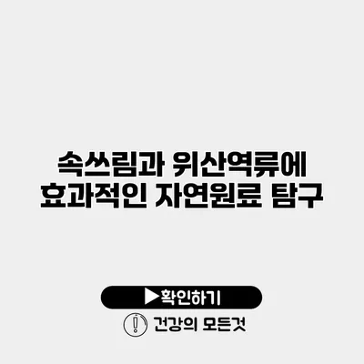 속쓰림과 위산역류에 효과적인 자연원료 탐구