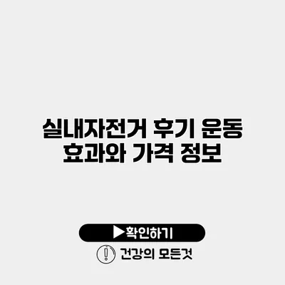 실내자전거 후기 운동 효과와 가격 정보