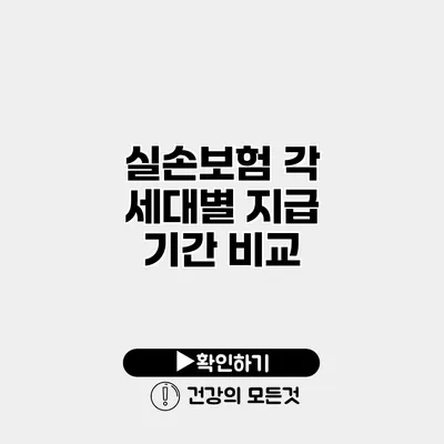 실손보험 각 세대별 지급 기간 비교