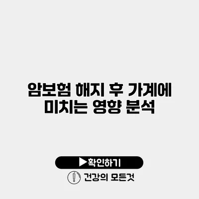 암보험 해지 후 가계에 미치는 영향 분석