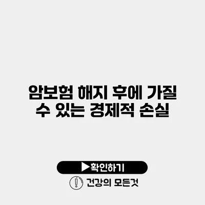 암보험 해지 후에 가질 수 있는 경제적 손실