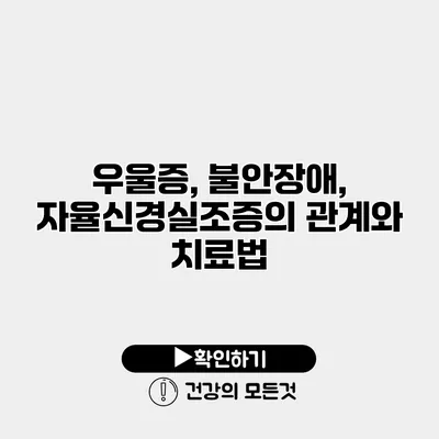 우울증, 불안장애, 자율신경실조증의 관계와 치료법