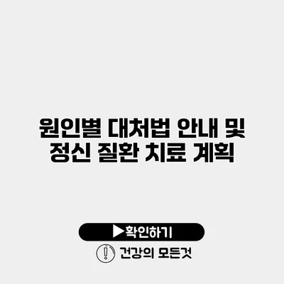 원인별 대처법 안내 및 정신 질환 치료 계획