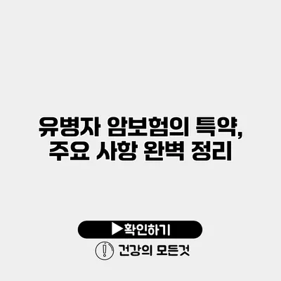 유병자 암보험의 특약, 주요 사항 완벽 정리