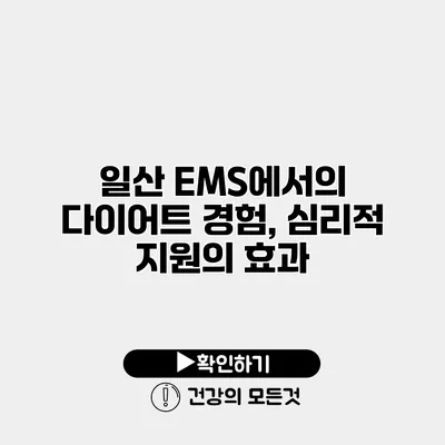 일산 EMS에서의 다이어트 경험, 심리적 지원의 효과
