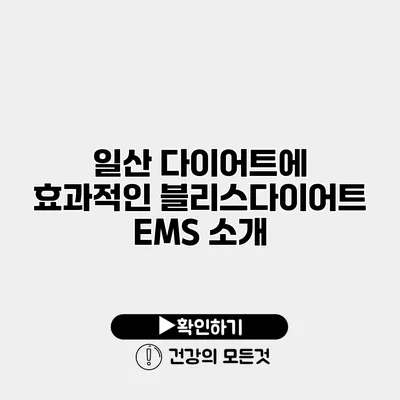 일산 다이어트에 효과적인 블리스다이어트 EMS 소개