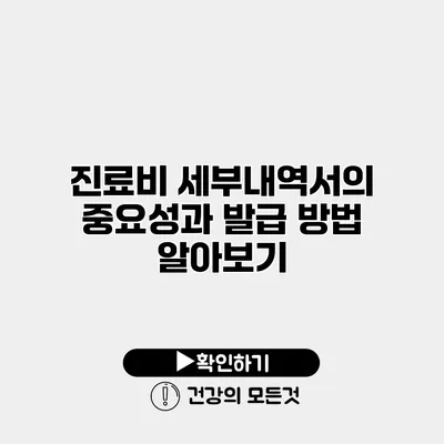 진료비 세부내역서의 중요성과 발급 방법 알아보기