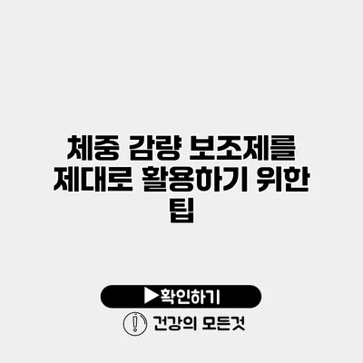 체중 감량 보조제를 제대로 활용하기 위한 팁