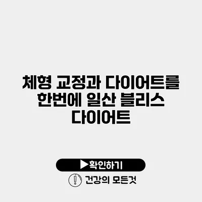 체형 교정과 다이어트를 한번에 일산 블리스 다이어트