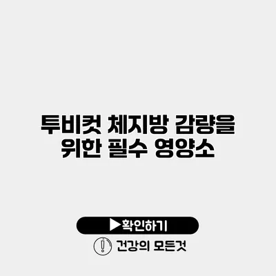 투비컷 체지방 감량을 위한 필수 영양소
