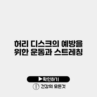 허리 디스크의 예방을 위한 운동과 스트레칭