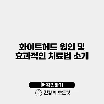 화이트헤드 원인 및 효과적인 치료법 소개