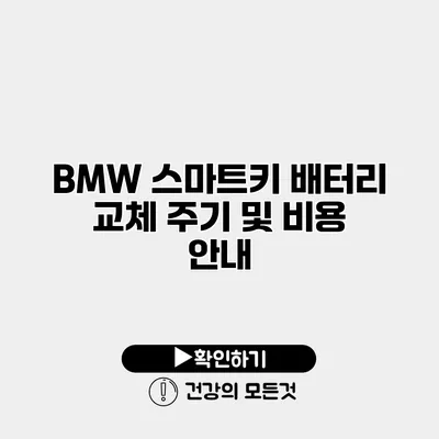 BMW 스마트키 배터리 교체 주기 및 비용 안내