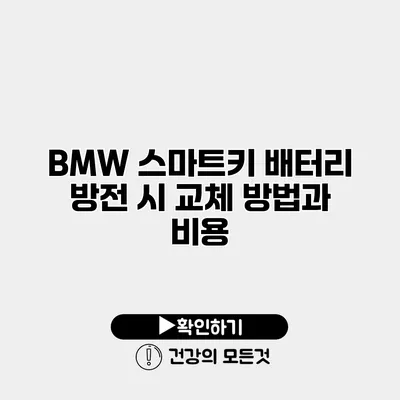BMW 스마트키 배터리 방전 시 교체 방법과 비용