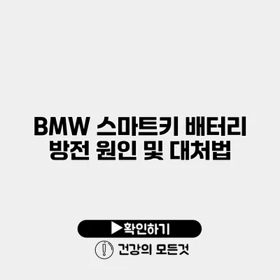 BMW 스마트키 배터리 방전 원인 및 대처법
