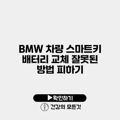 BMW 차량 스마트키 배터리 교체 잘못된 방법 피하기