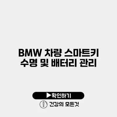 BMW 차량 스마트키 수명 및 배터리 관리