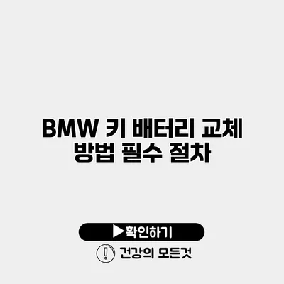 BMW 키 배터리 교체 방법 필수 절차