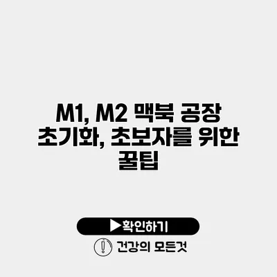 M1, M2 맥북 공장 초기화, 초보자를 위한 꿀팁