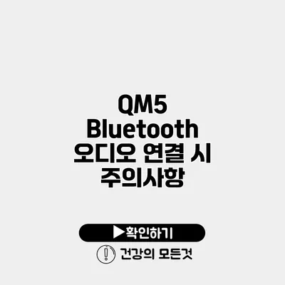 QM5 Bluetooth 오디오 연결 시 주의사항