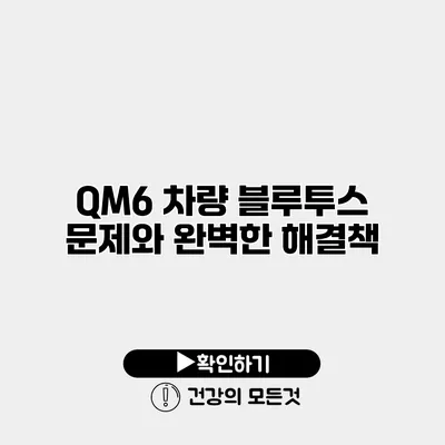 QM6 차량 블루투스 문제와 완벽한 해결책