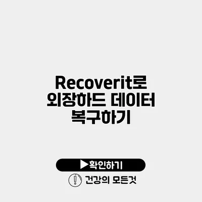 Recoverit로 외장하드 데이터 복구하기