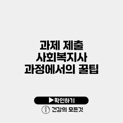 과제 제출 사회복지사 과정에서의 꿀팁