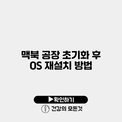 맥북 공장 초기화 후 OS 재설치 방법