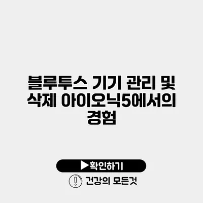 블루투스 기기 관리 및 삭제 아이오닉5에서의 경험