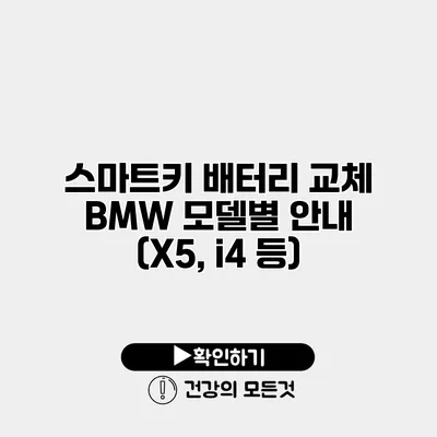 스마트키 배터리 교체 BMW 모델별 안내 (X5, i4 등)
