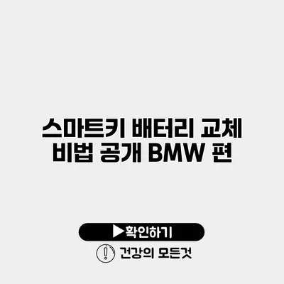 스마트키 배터리 교체 비법 공개 BMW 편