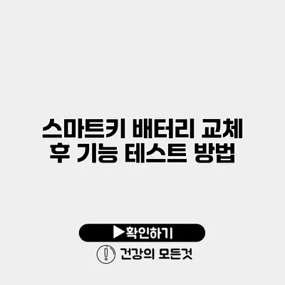 스마트키 배터리 교체 후 기능 테스트 방법
