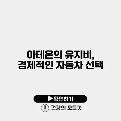 아테온의 유지비, 경제적인 자동차 선택