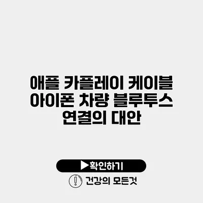애플 카플레이 케이블 아이폰 차량 블루투스 연결의 대안