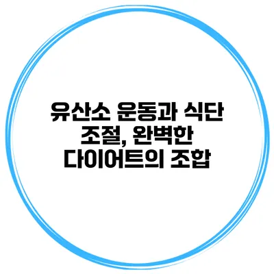유산소 운동과 식단 조절, 완벽한 다이어트의 조합