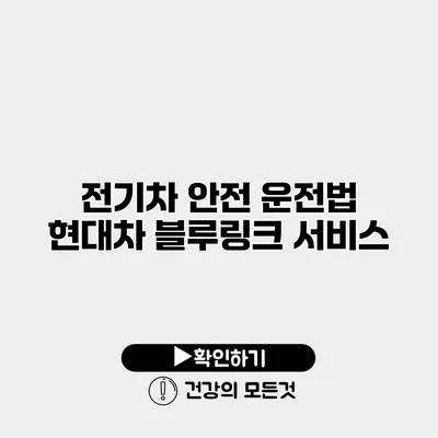 전기차 안전 운전법 현대차 블루링크 서비스