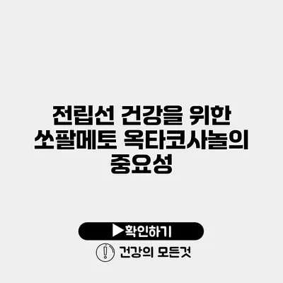 전립선 건강을 위한 쏘팔메토 옥타코사놀의 중요성