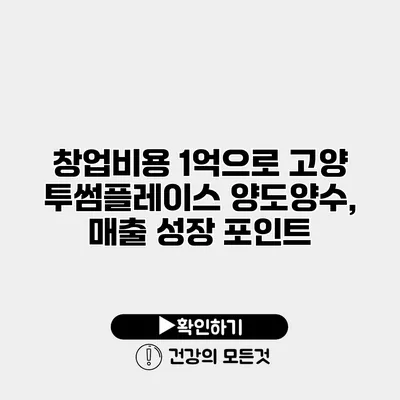 창업비용 1억으로 고양 투썸플레이스 양도양수, 매출 성장 포인트