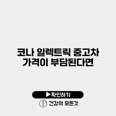 코나 일렉트릭 중고차 가격이 부담된다면?