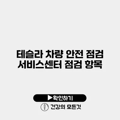 테슬라 차량 안전 점검 서비스센터 점검 항목