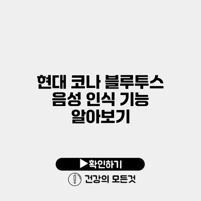 현대 코나 블루투스 음성 인식 기능 알아보기