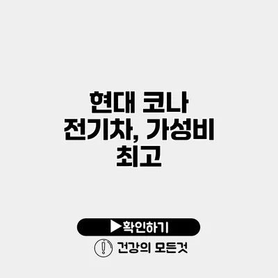 현대 코나 전기차, 가성비 최고